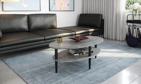 שולחן סלון מודרני דגם אקרון  בצבע אפור