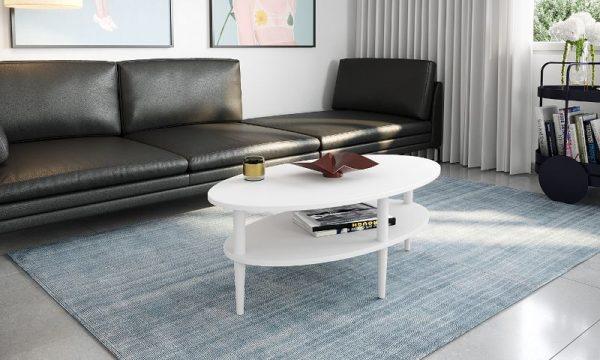 שולחן סלון מודרני דגם אקרון בצבע לבן