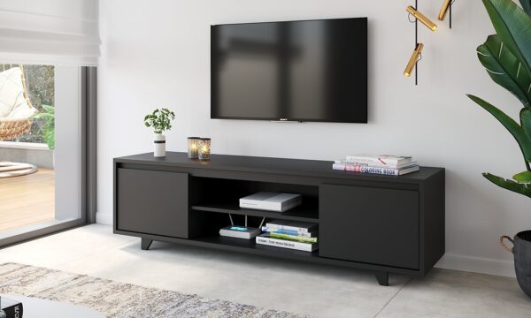 מזנון טלוויזיה לסלון מעץ 1.60 דגם קנקון  - מזנון טלוויזיה לסלון מעץ 1.60 דגם קנקון