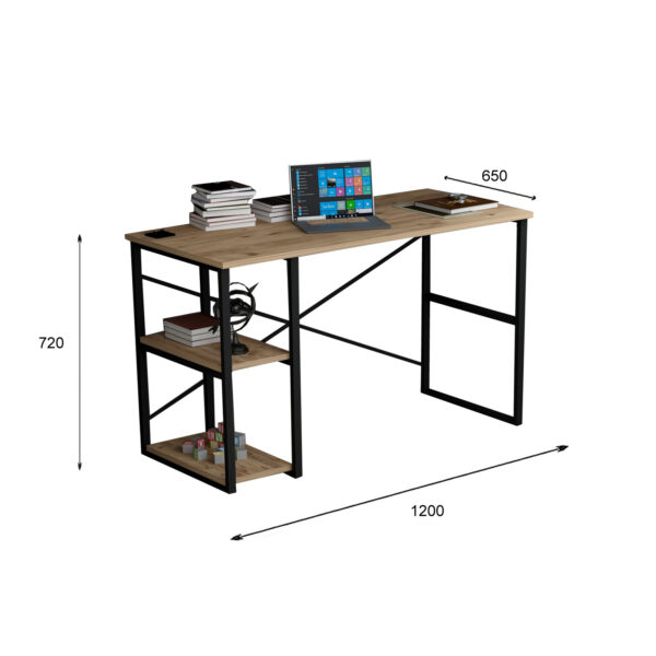 סט שולחן כתיבה ועבודה + כוננית ספריה דגם ארבל - 5