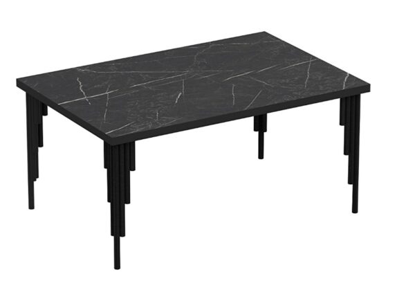 שולחן סלון במראה שיש שחור דגם דבורה - 4