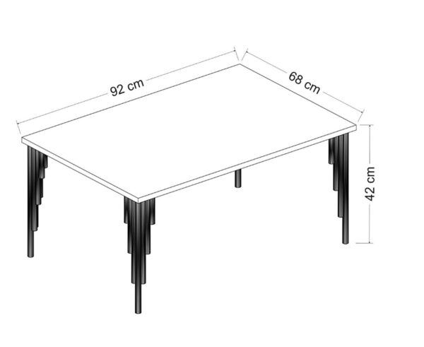 שולחן סלון במראה שיש שחור דגם דבורה - 5