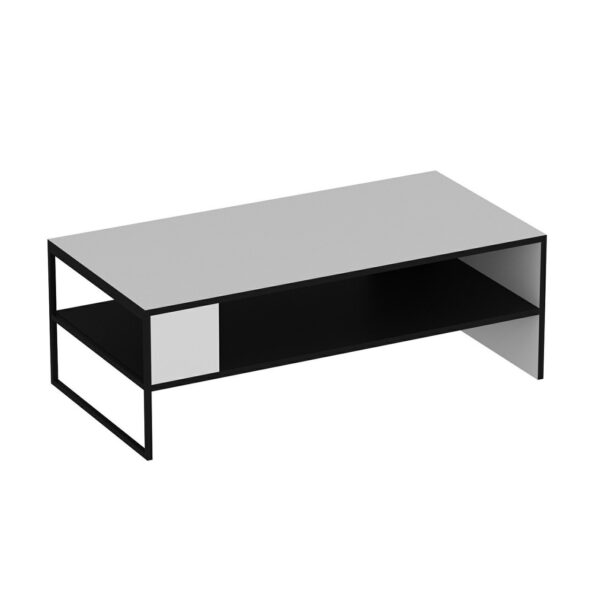 שולחן סלון בעיצוב מודרני שחור לבן דגם סילון 120/60 - 3