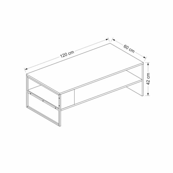 שולחן סלון בעיצוב מודרני שחור לבן דגם סילון 120/60 - 5