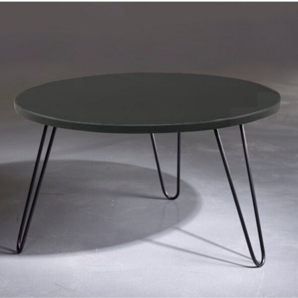 שולחן סלון עגול מעוצב שחור קוטר 60 ס"מ דגם אסנת - 1