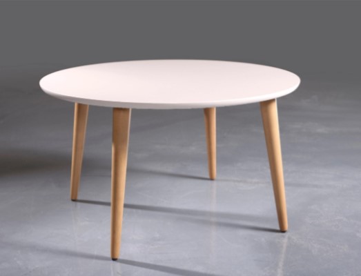 שולחן סלון עגול מעוצב בצבע לבן קוטר 60 ס"מ דגם אפרת - 1