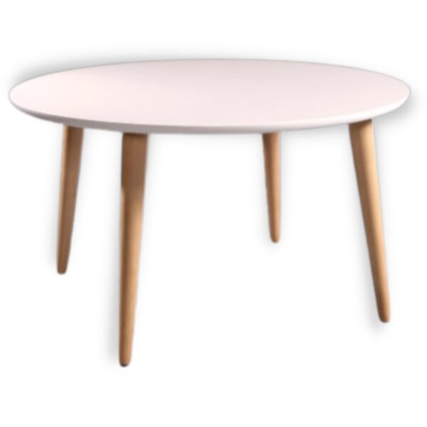 שולחן סלון עגול מעוצב בצבע לבן קוטר 60 ס"מ דגם אפרת - 3
