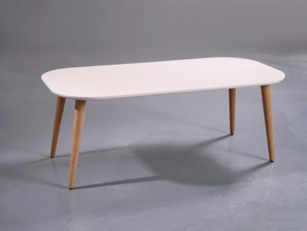 שולחן לסלון מלבני בצבעים לבן/שחור פינות מעוגלות דגם קליארי - 1