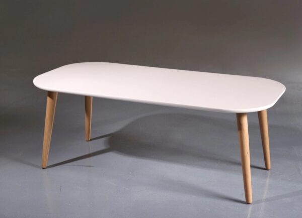שולחן לסלון מלבני בצבעים לבן/שחור פינות מעוגלות דגם קליארי - 2